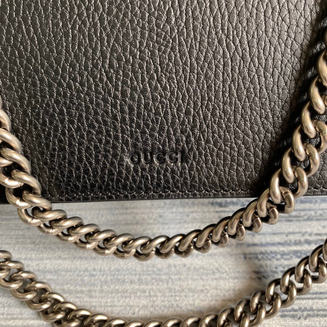 Gucci 400249 Dionysus small shoulder bag leather black