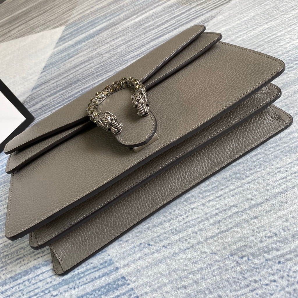 Gucci 400249 Dionysus small shoulder bag leather gray