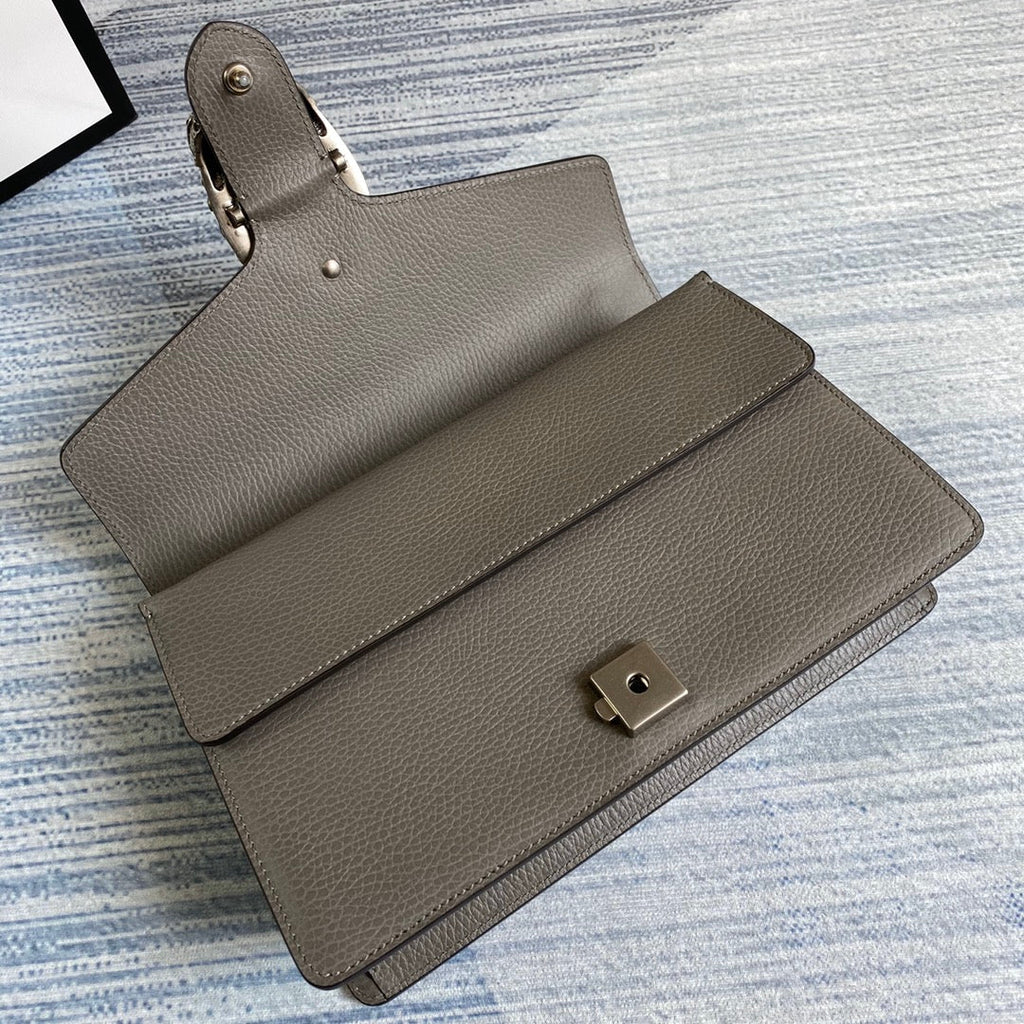 Gucci 400249 Dionysus small shoulder bag leather gray