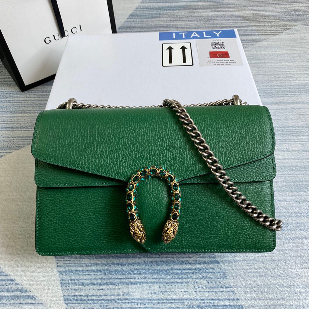 Gucci 400249 Dionysus small shoulder bag leather green