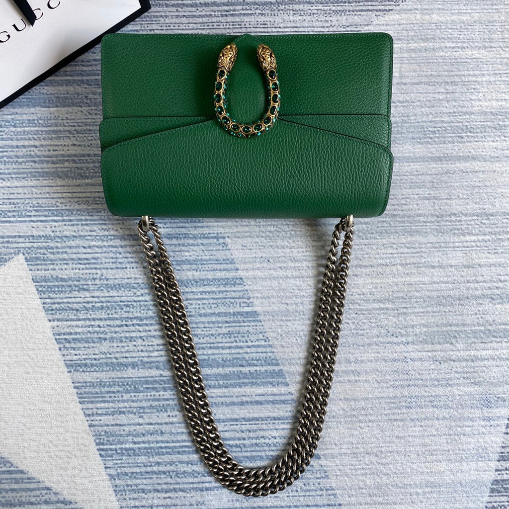 Gucci 400249 Dionysus small shoulder bag leather green