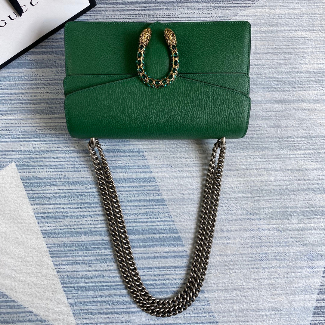 Gucci 400249 Dionysus small shoulder bag leather green