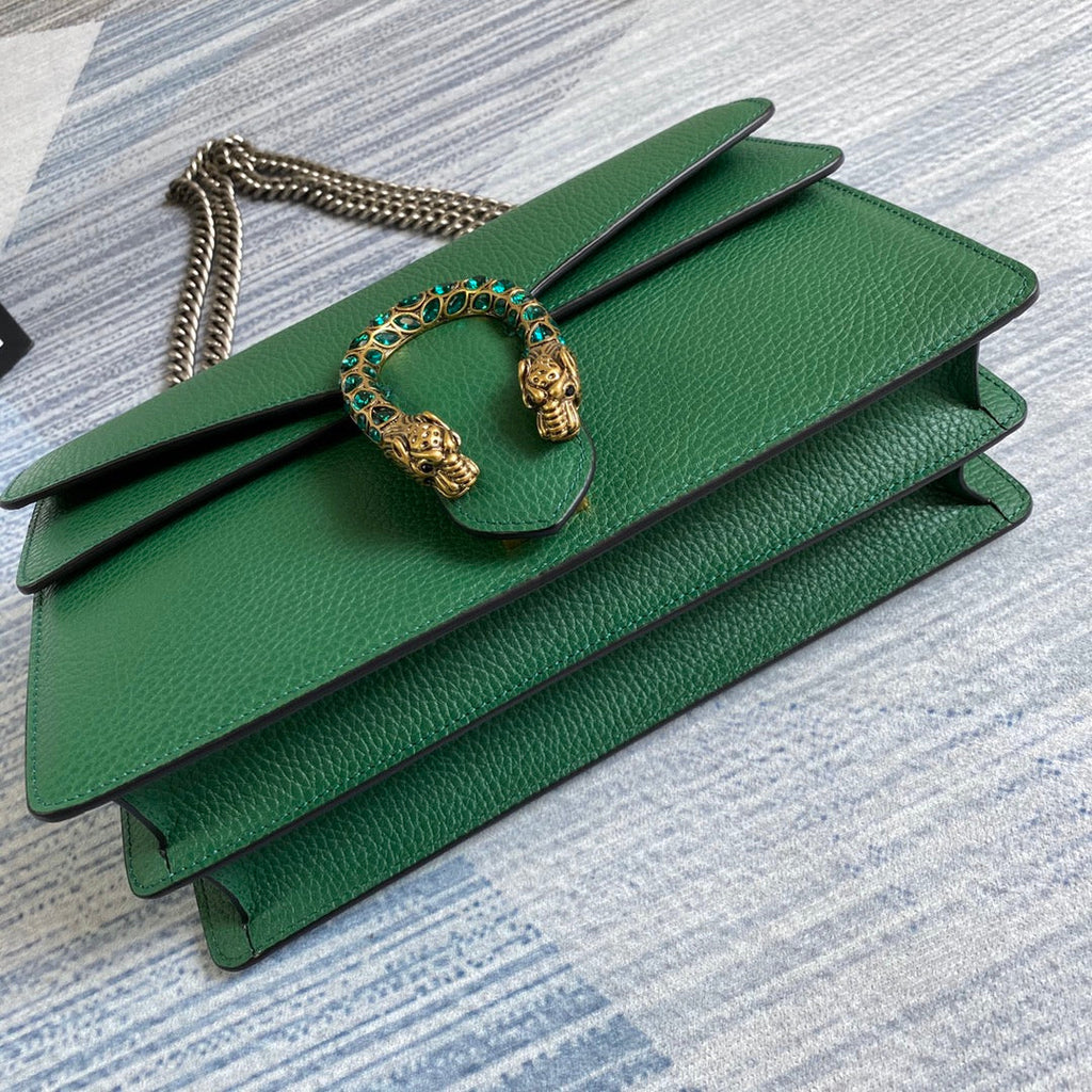 Gucci 400249 Dionysus small shoulder bag leather green