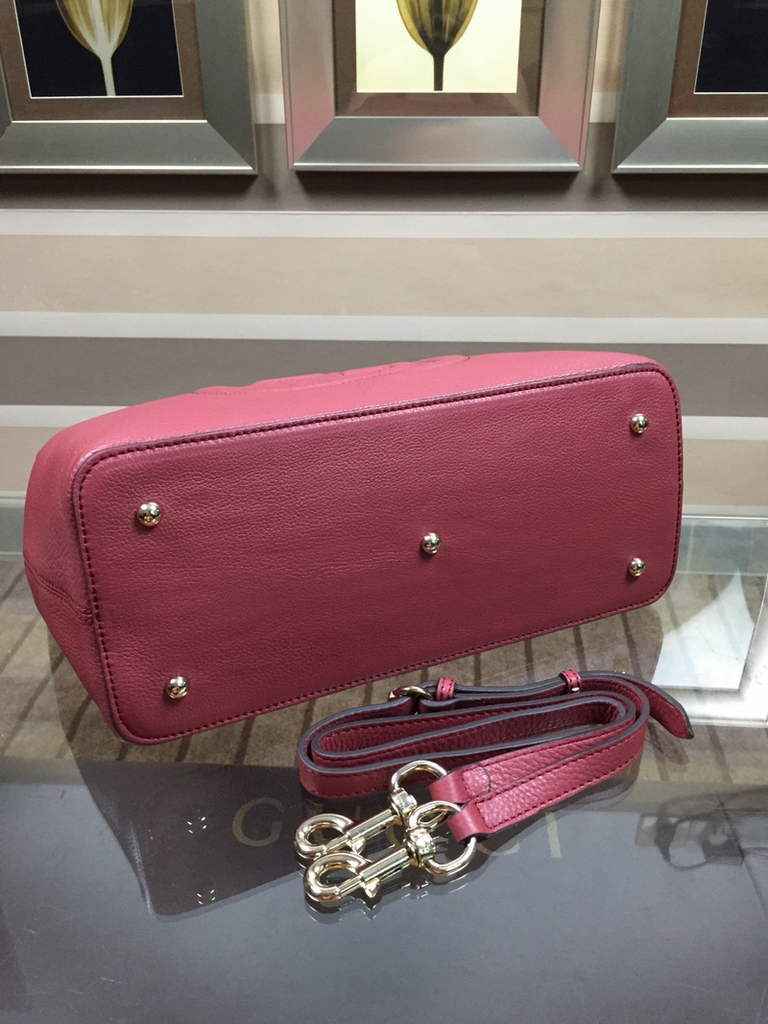 Gucci 408825 SOHO 2way Shoulder Bag In Wine Red Leather