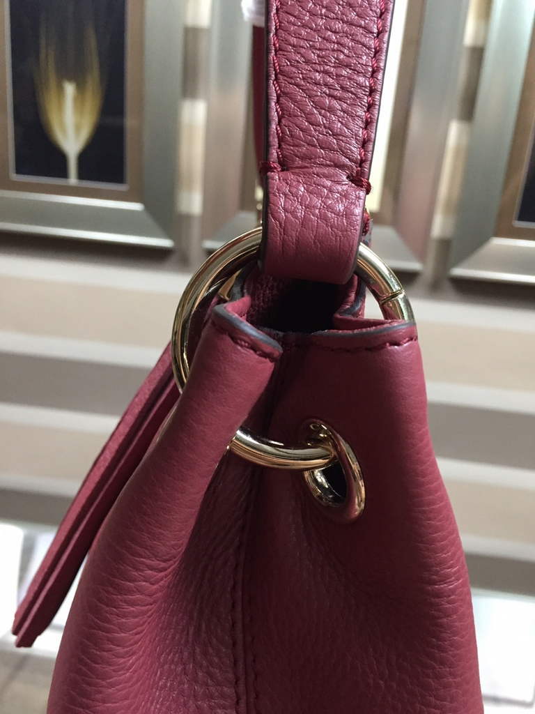 Gucci 408825 SOHO 2way Shoulder Bag In Wine Red Leather