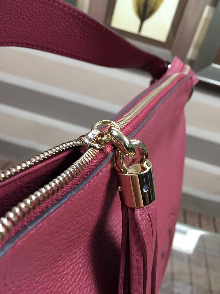 Gucci 408825 SOHO 2way Shoulder Bag In Wine Red Leather