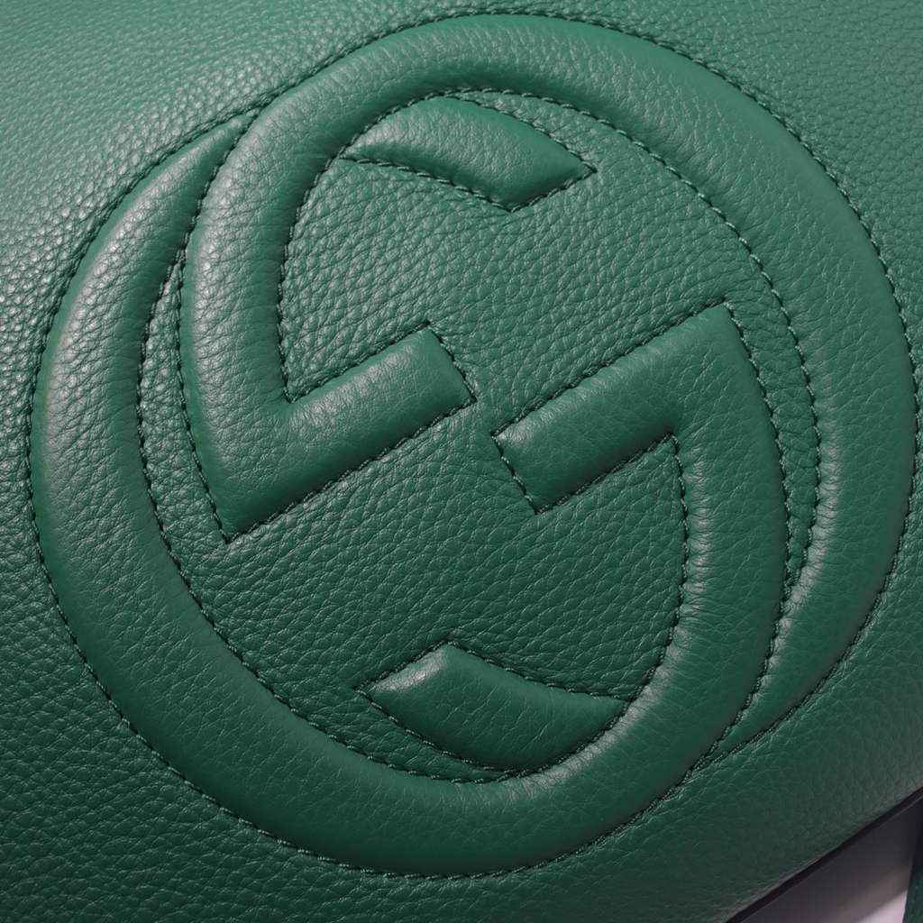 Gucci 408825 SOHO 2way Shoulder Bag In Green Leather