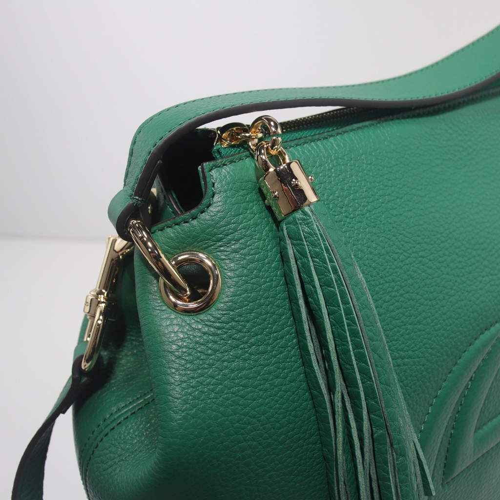 Gucci 408825 SOHO 2way Shoulder Bag In Green Leather