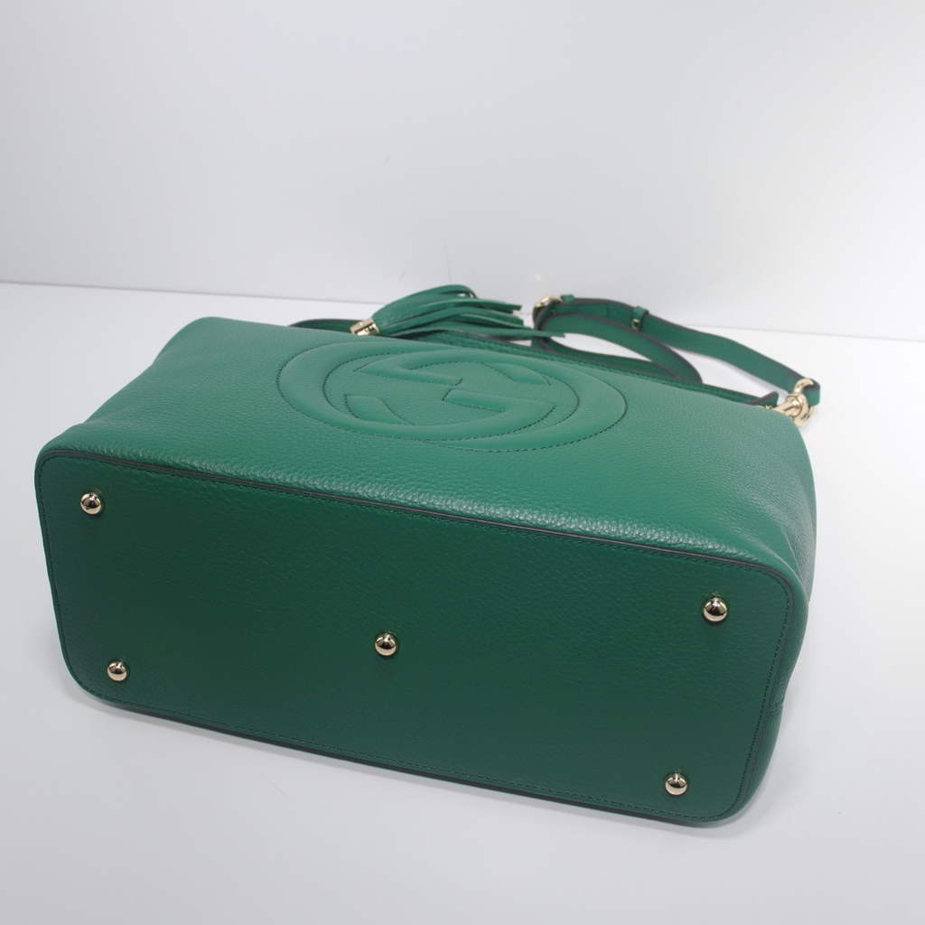 Gucci 408825 SOHO 2way Shoulder Bag In Green Leather