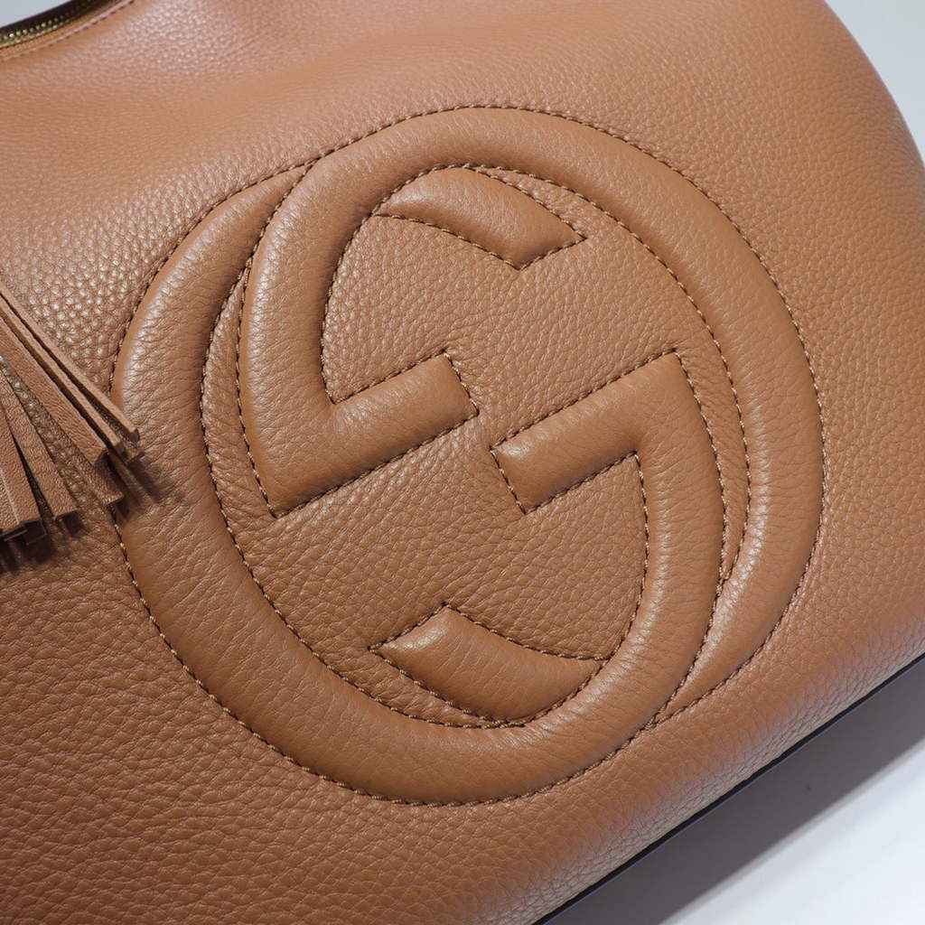 Gucci 408825 SOHO 2way Shoulder Bag In Brown Leather