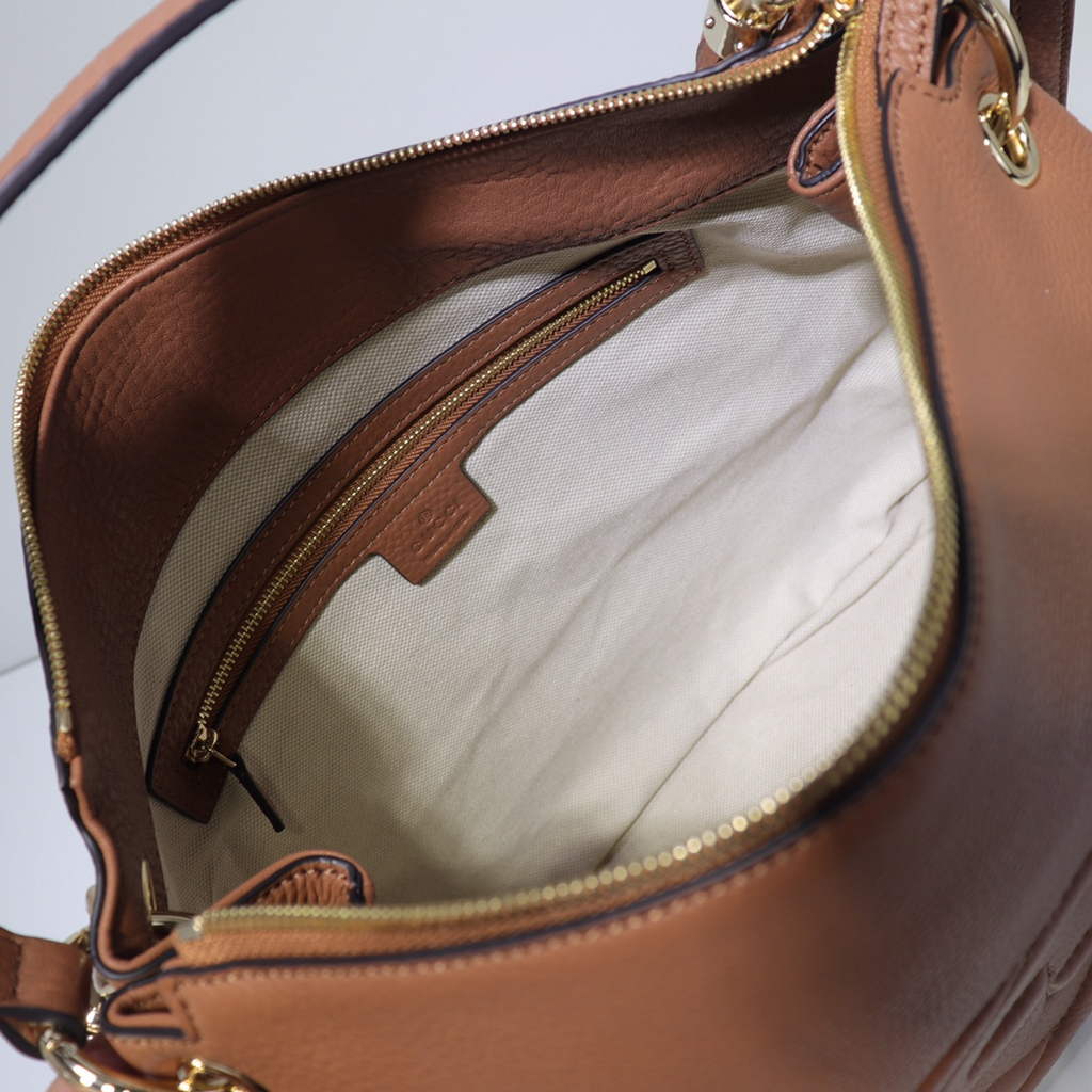Gucci 408825 SOHO 2way Shoulder Bag In Brown Leather