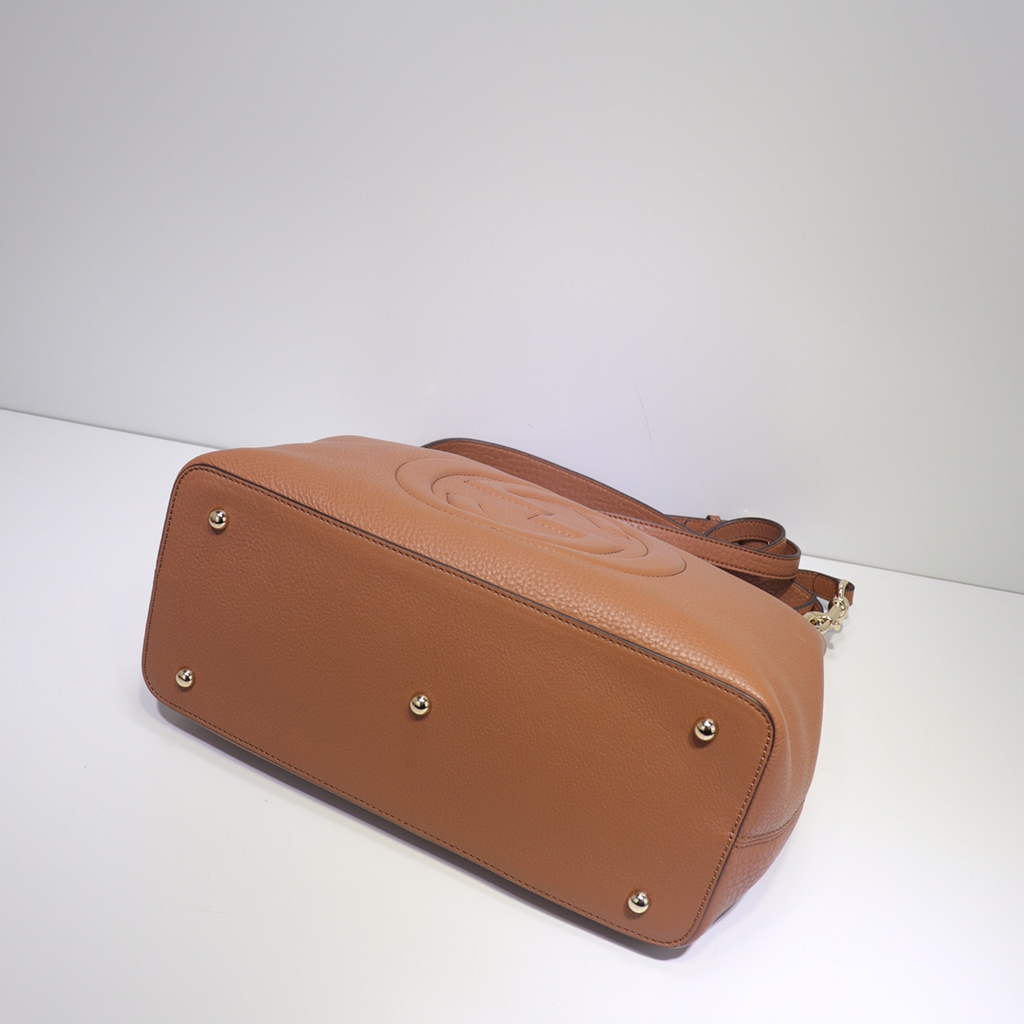 Gucci 408825 SOHO 2way Shoulder Bag In Brown Leather