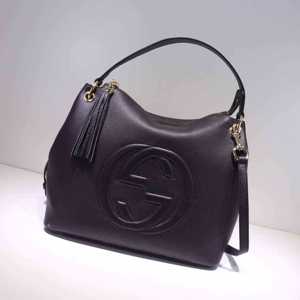 Gucci 408825 SOHO 2way Shoulder Bag In Black Leather