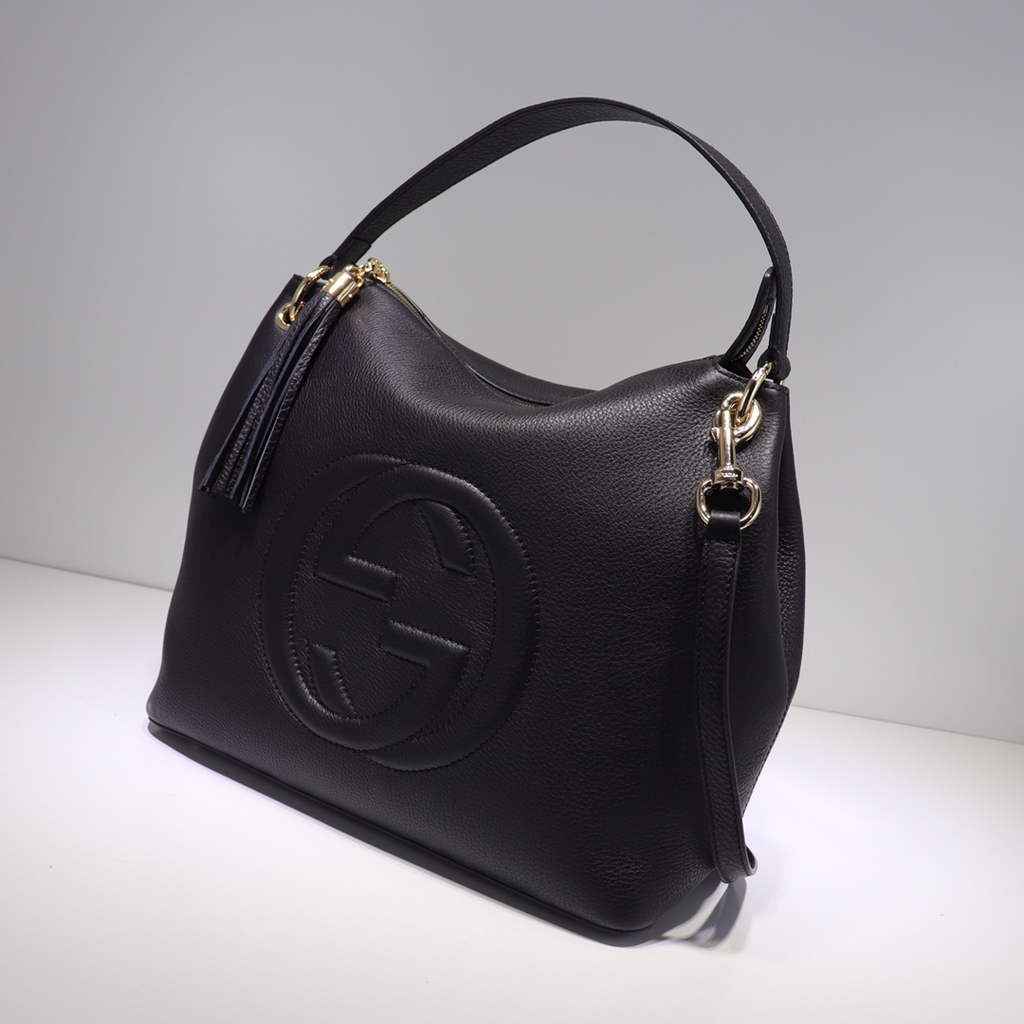 Gucci 408825 SOHO 2way Shoulder Bag In Black Leather