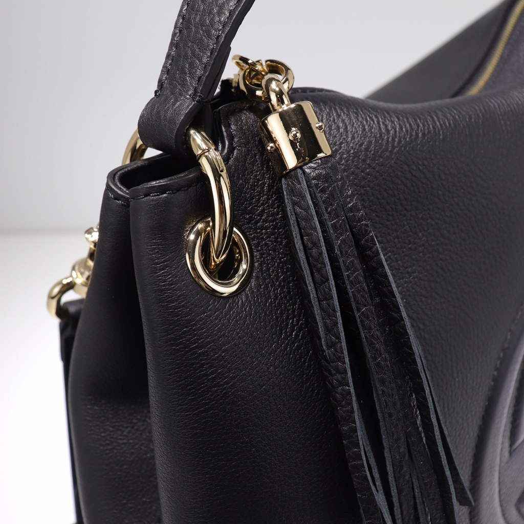 Gucci 408825 SOHO 2way Shoulder Bag In Black Leather