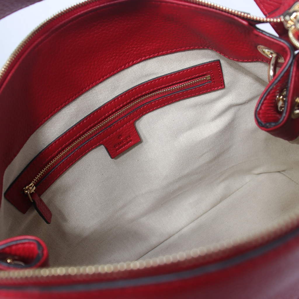 Gucci 408825 SOHO 2way Shoulder Bag In Red Leather