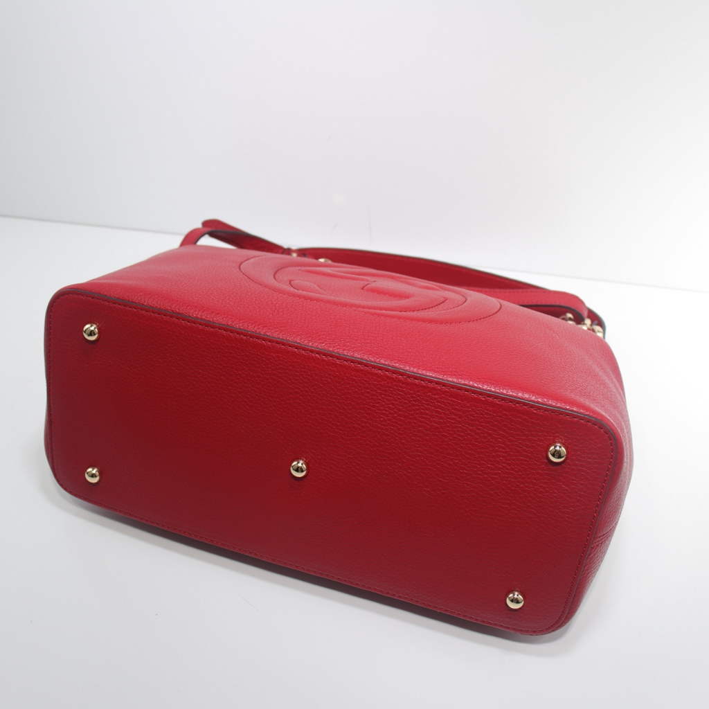 Gucci 408825 SOHO 2way Shoulder Bag In Red Leather