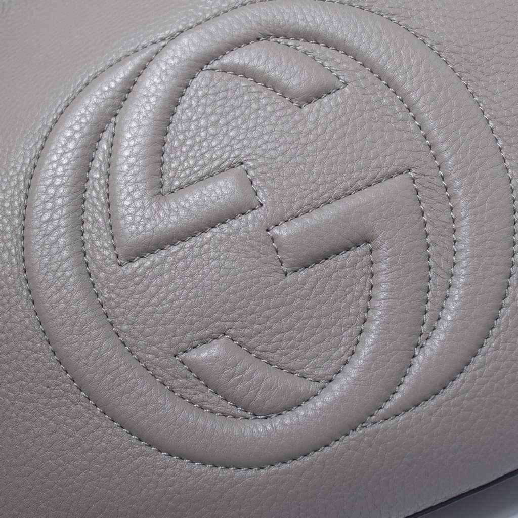 Gucci 408825 SOHO 2way Shoulder Bag In Gray Leather