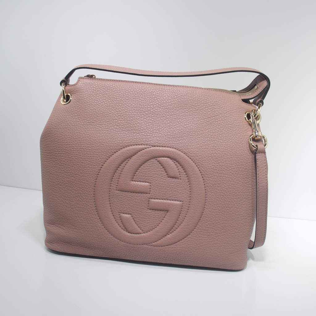 Gucci 408825 SOHO 2way Shoulder Bag In Light Pink Leather