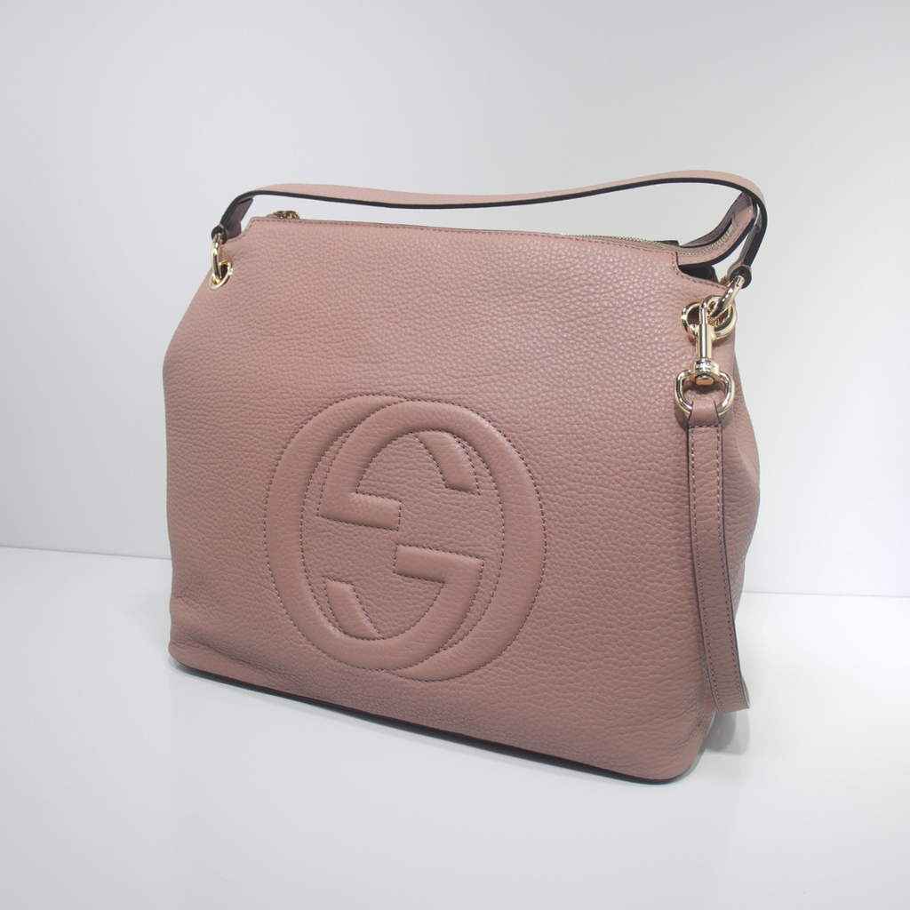 Gucci 408825 SOHO 2way Shoulder Bag In Light Pink Leather