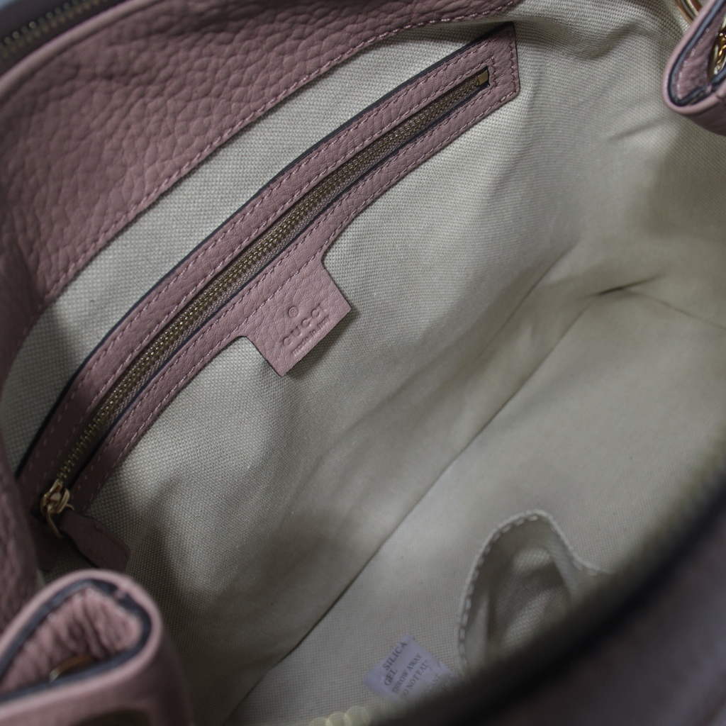 Gucci 408825 SOHO 2way Shoulder Bag In Light Pink Leather