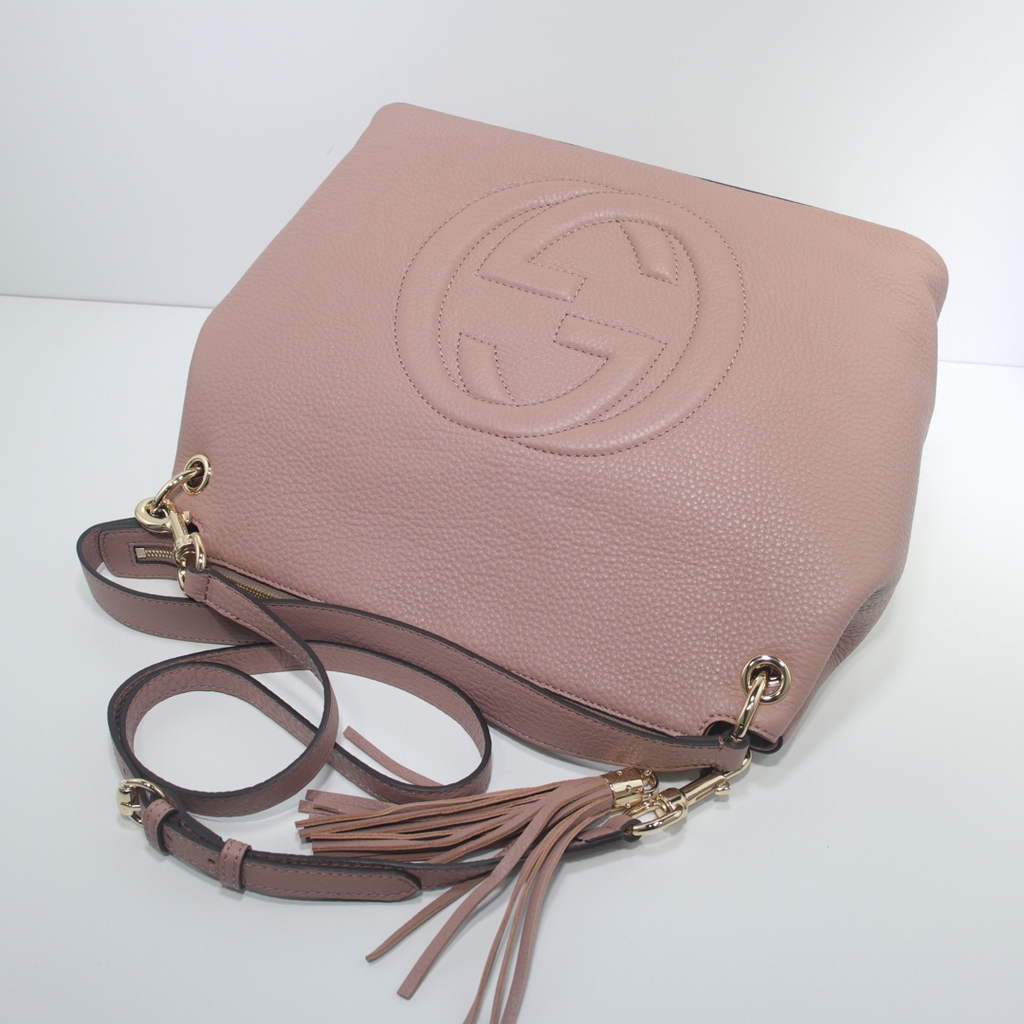 Gucci 408825 SOHO 2way Shoulder Bag In Light Pink Leather