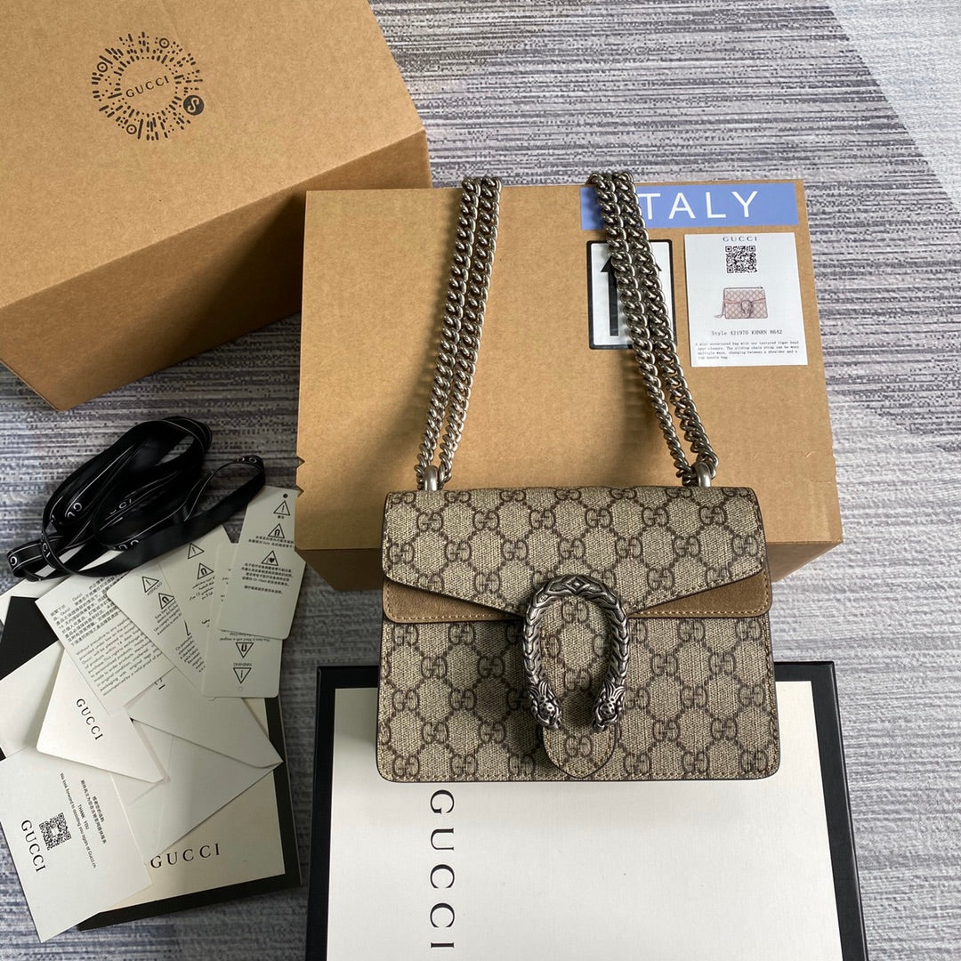 Gucci ‎‎421970 Dionysus GG Supreme mini bag beige