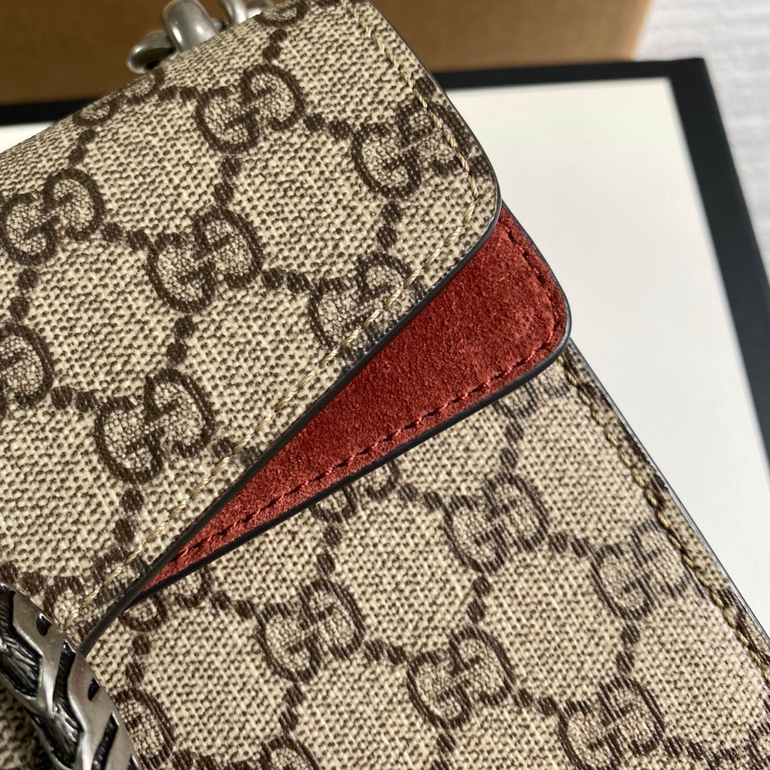 Gucci ‎‎421970 Dionysus GG Supreme mini bag wine red