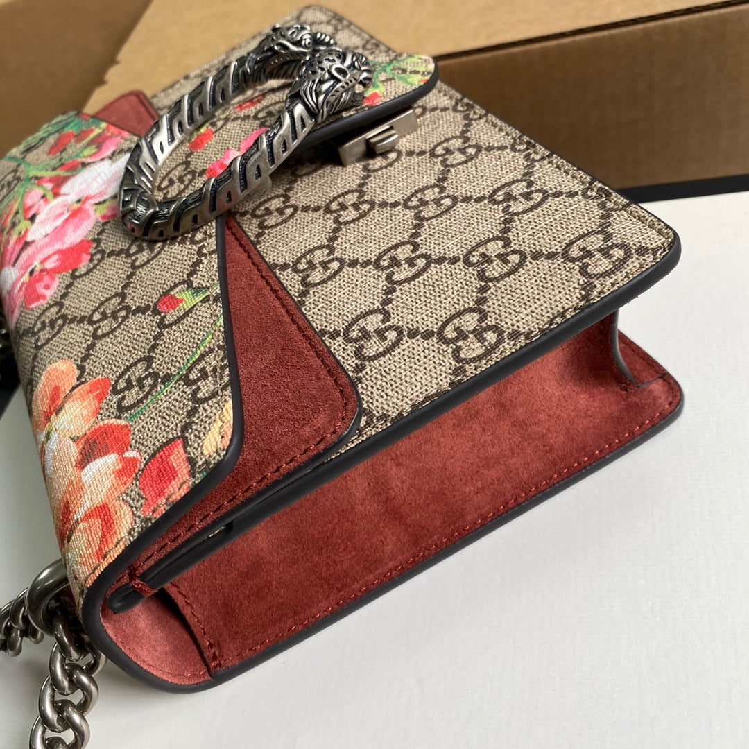 Gucci ‎‎421970 Dionysus GG Supreme mini bag flower wine red