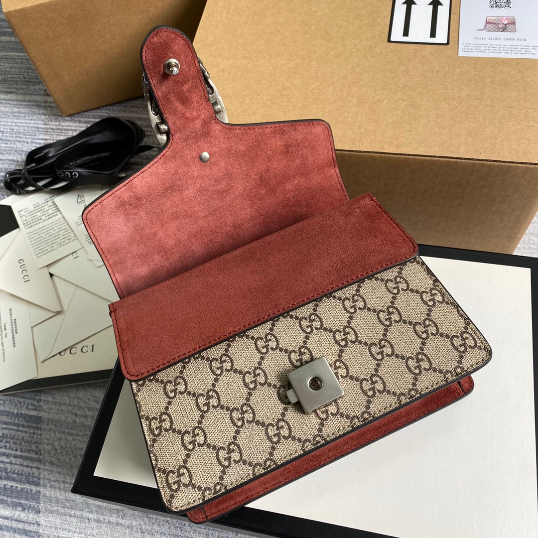 Gucci ‎‎421970 Dionysus GG Supreme mini bag flower wine red