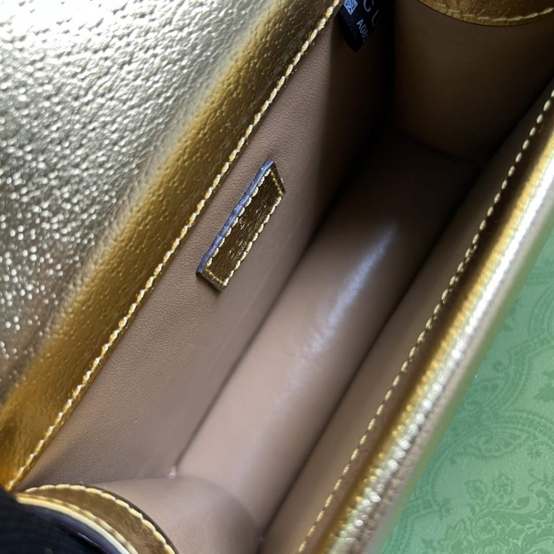 Gucci ‎‎421970 Dionysus leather mini bag gold leather