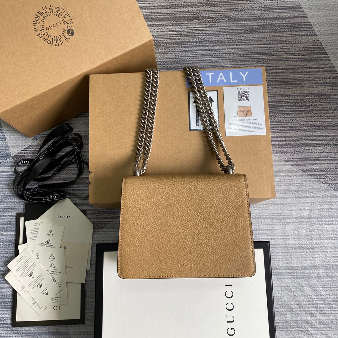 Gucci ‎‎421970 Dionysus leather mini bag apricot leather
