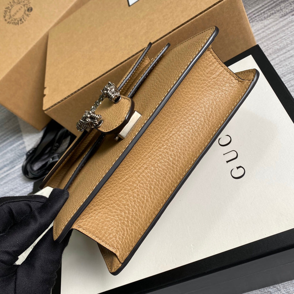 Gucci ‎‎421970 Dionysus leather mini bag apricot leather