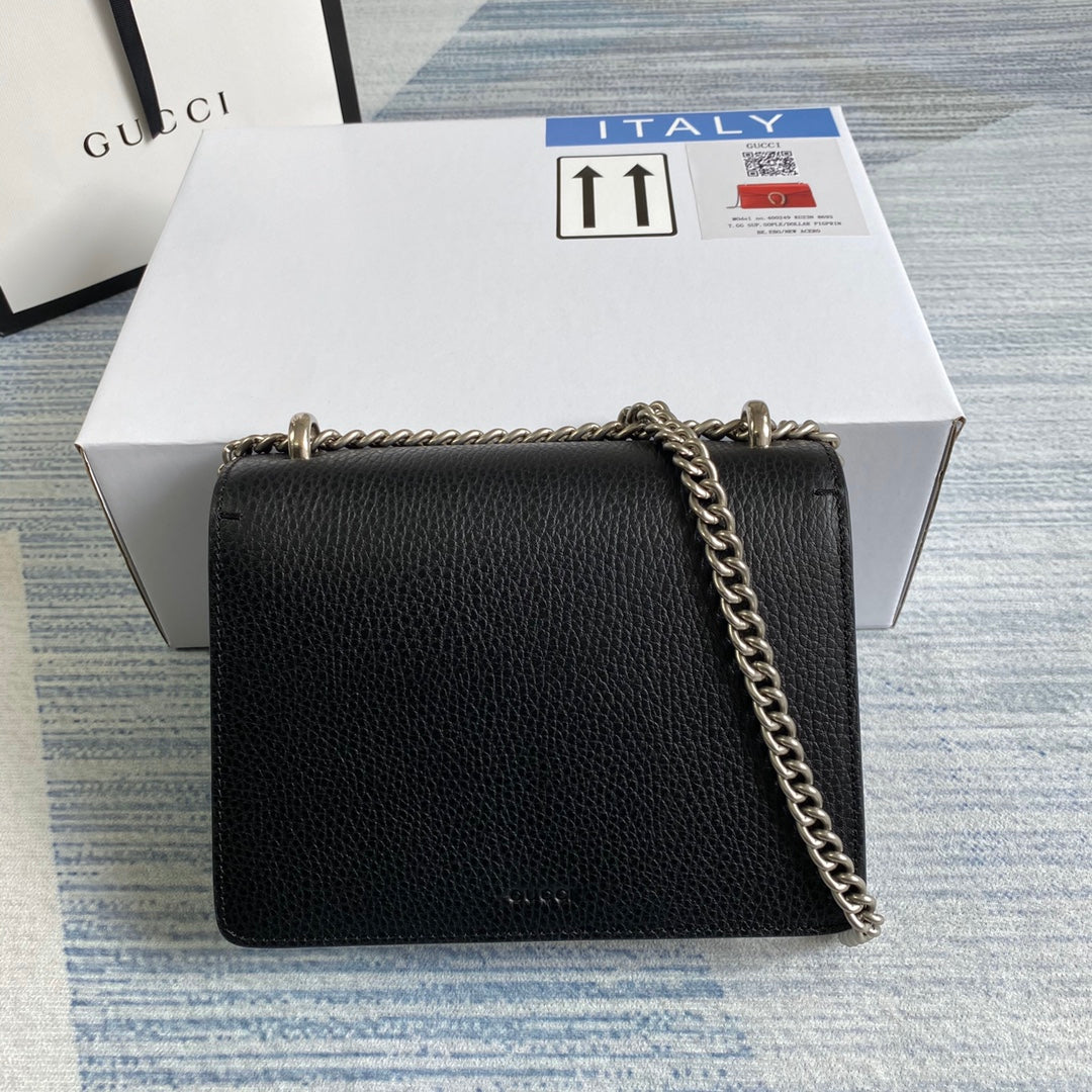 Gucci ‎‎421970 Dionysus leather mini bag black leather