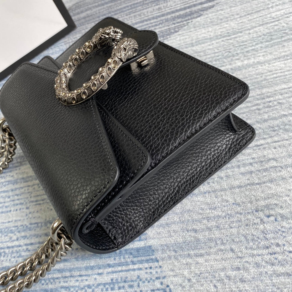Gucci ‎‎421970 Dionysus leather mini bag black leather