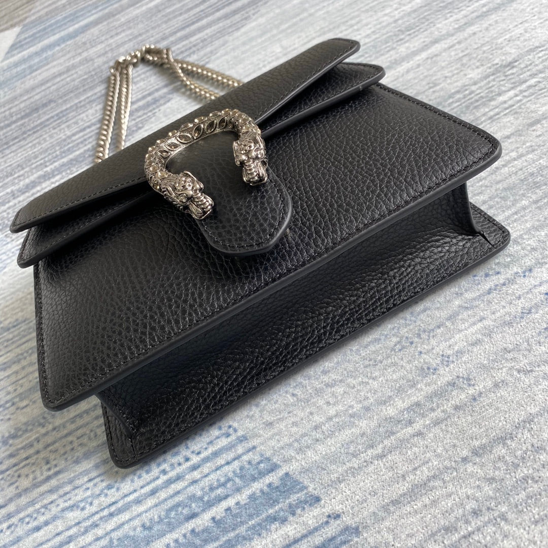 Gucci ‎‎421970 Dionysus leather mini bag black leather