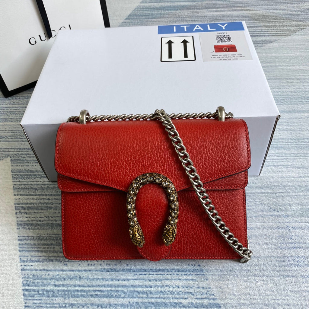 Gucci ‎‎421970 Dionysus leather mini bag red leather
