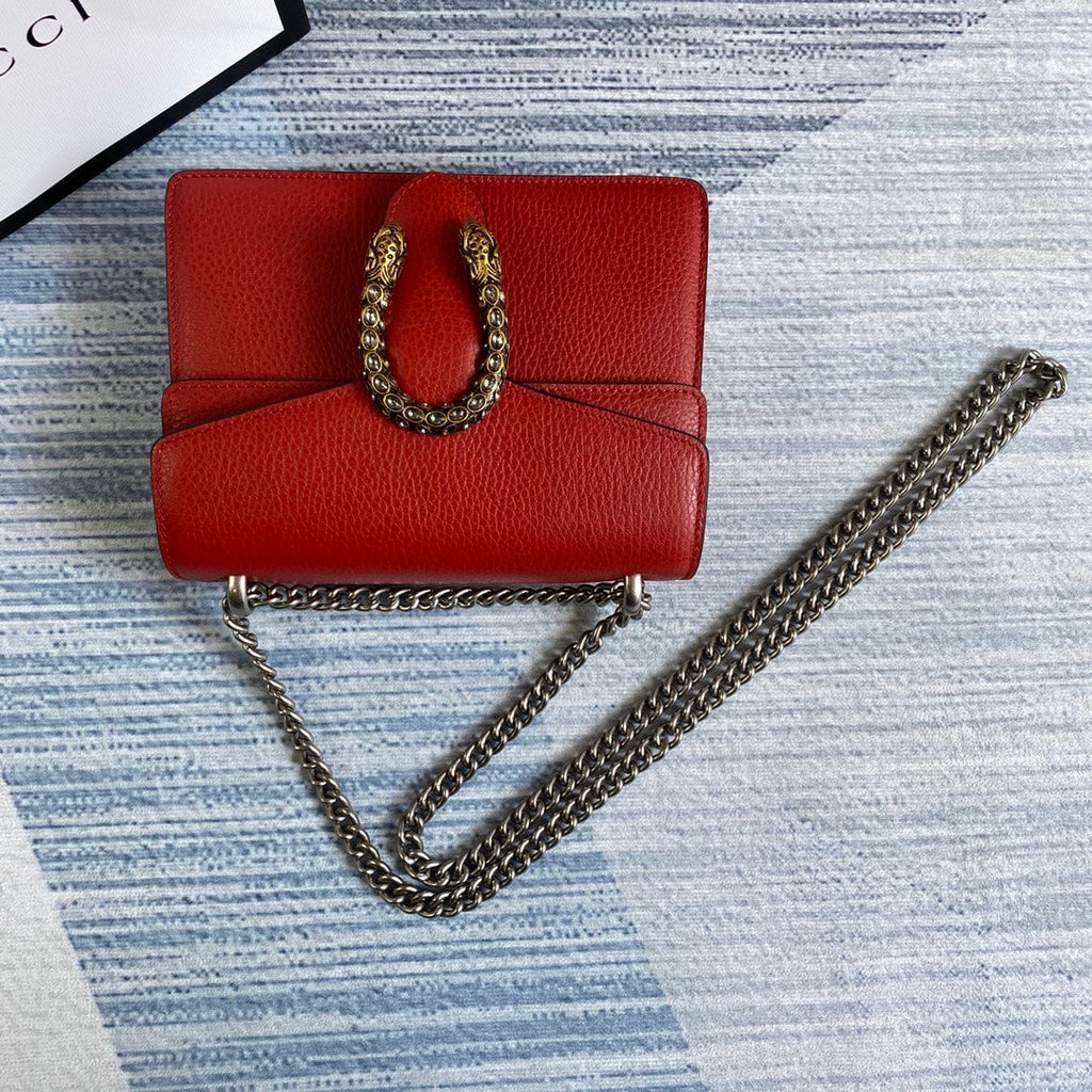 Gucci ‎‎421970 Dionysus leather mini bag red leather