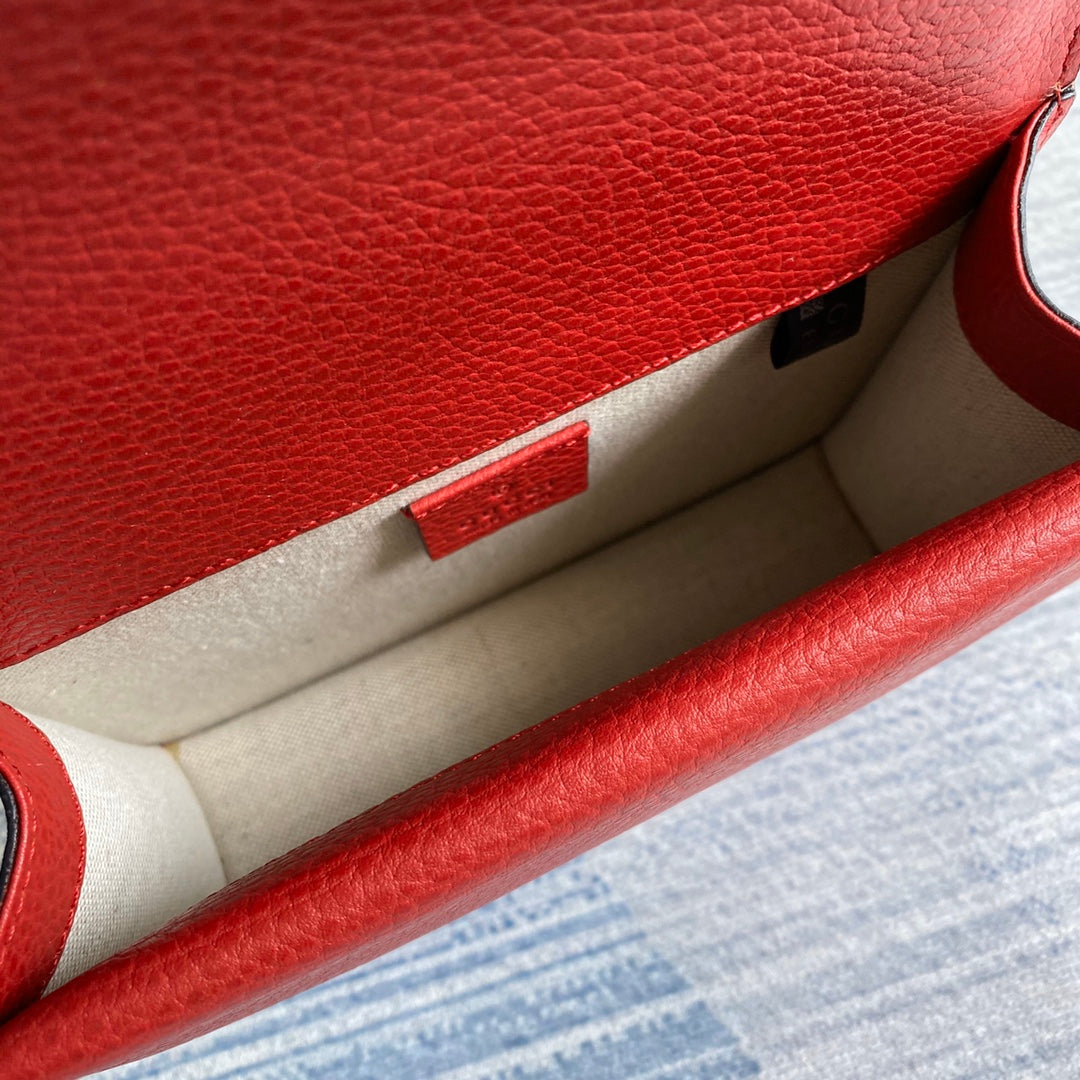 Gucci ‎‎421970 Dionysus leather mini bag red leather