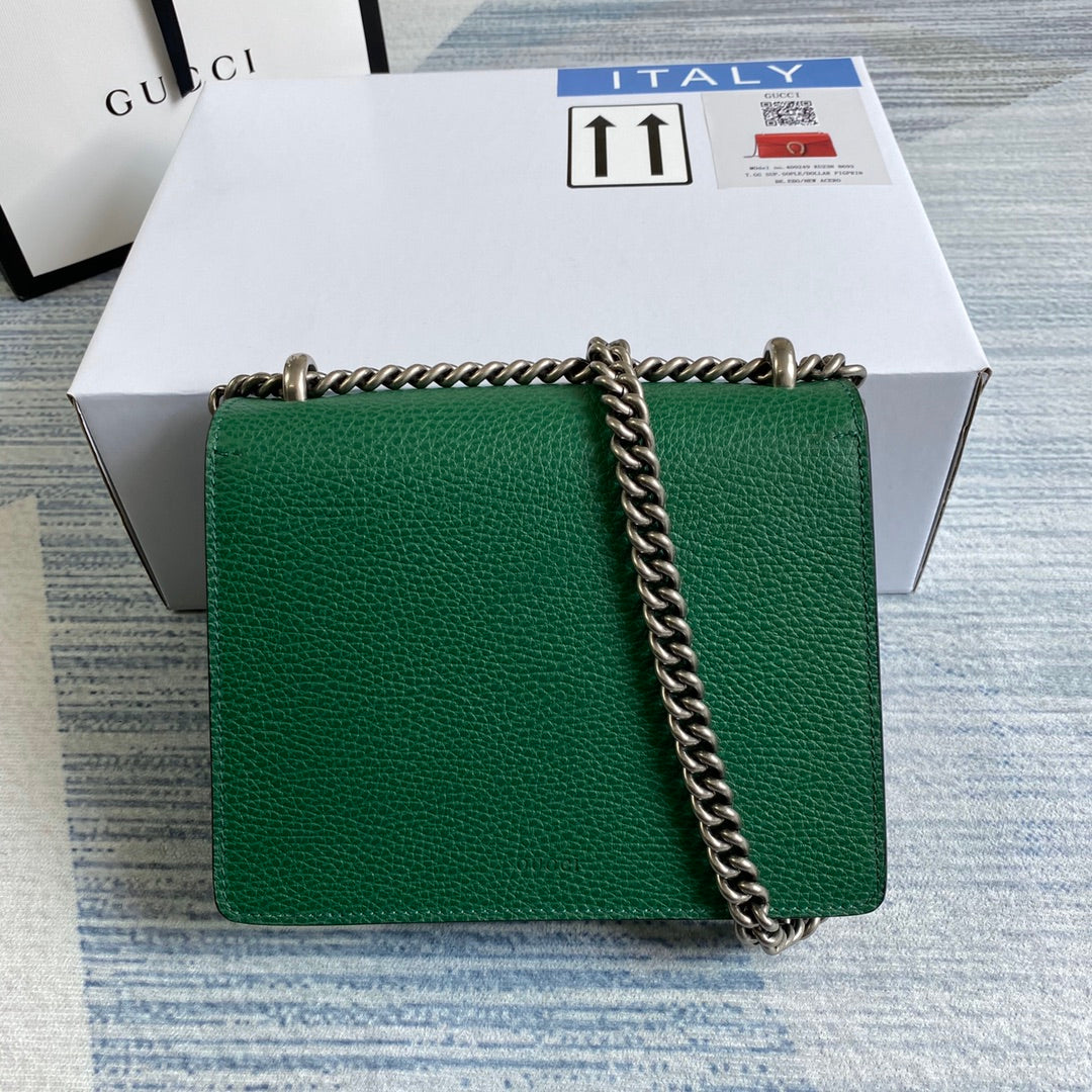 Gucci ‎‎421970 Dionysus leather mini bag green leather