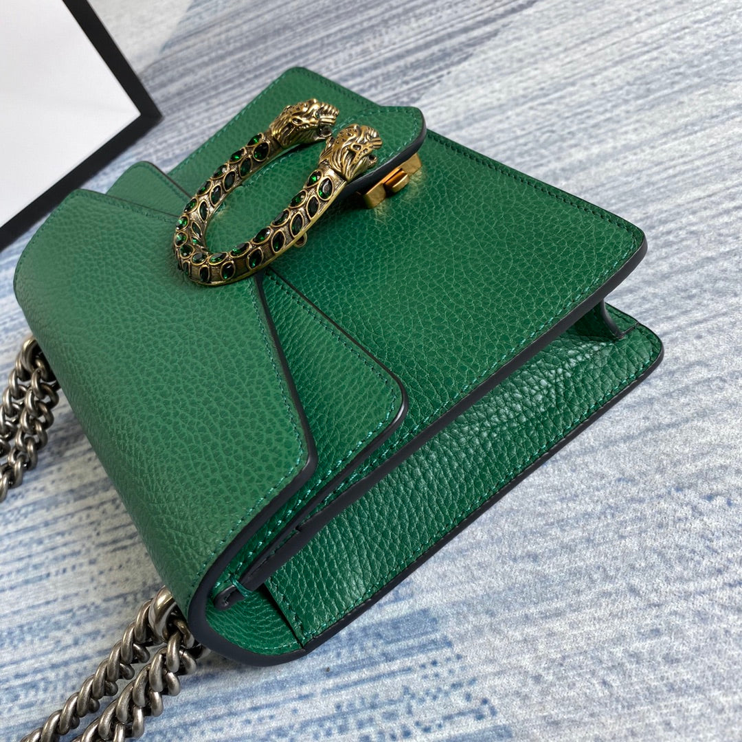 Gucci ‎‎421970 Dionysus leather mini bag green leather