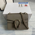 Gucci ‎‎421970 Dionysus leather mini bag gray leather