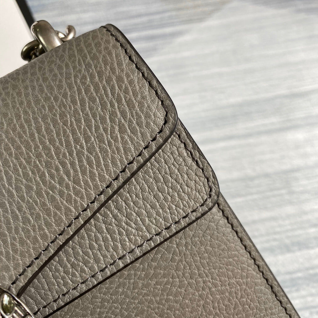 Gucci ‎‎421970 Dionysus leather mini bag gray leather