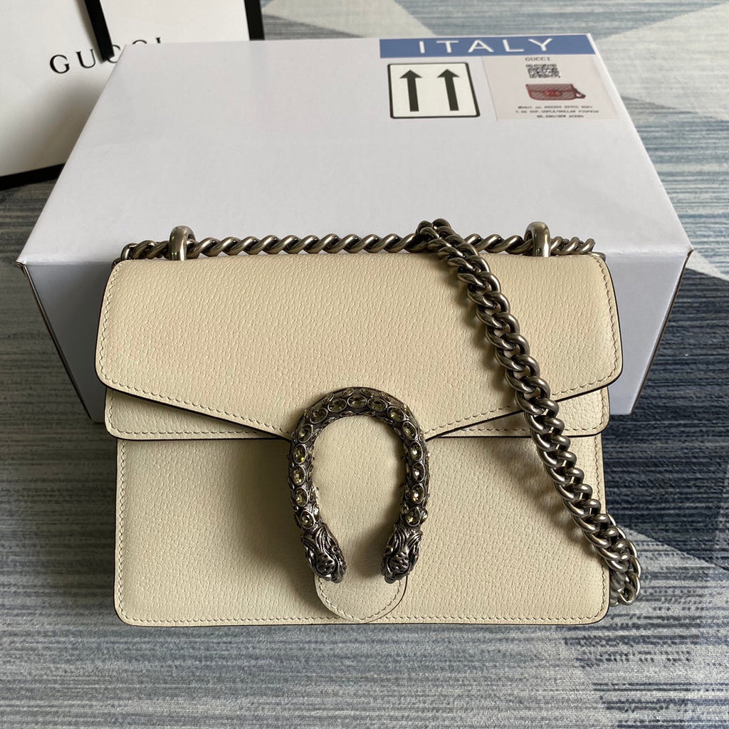 Gucci ‎‎421970 Dionysus leather mini bag beige leather