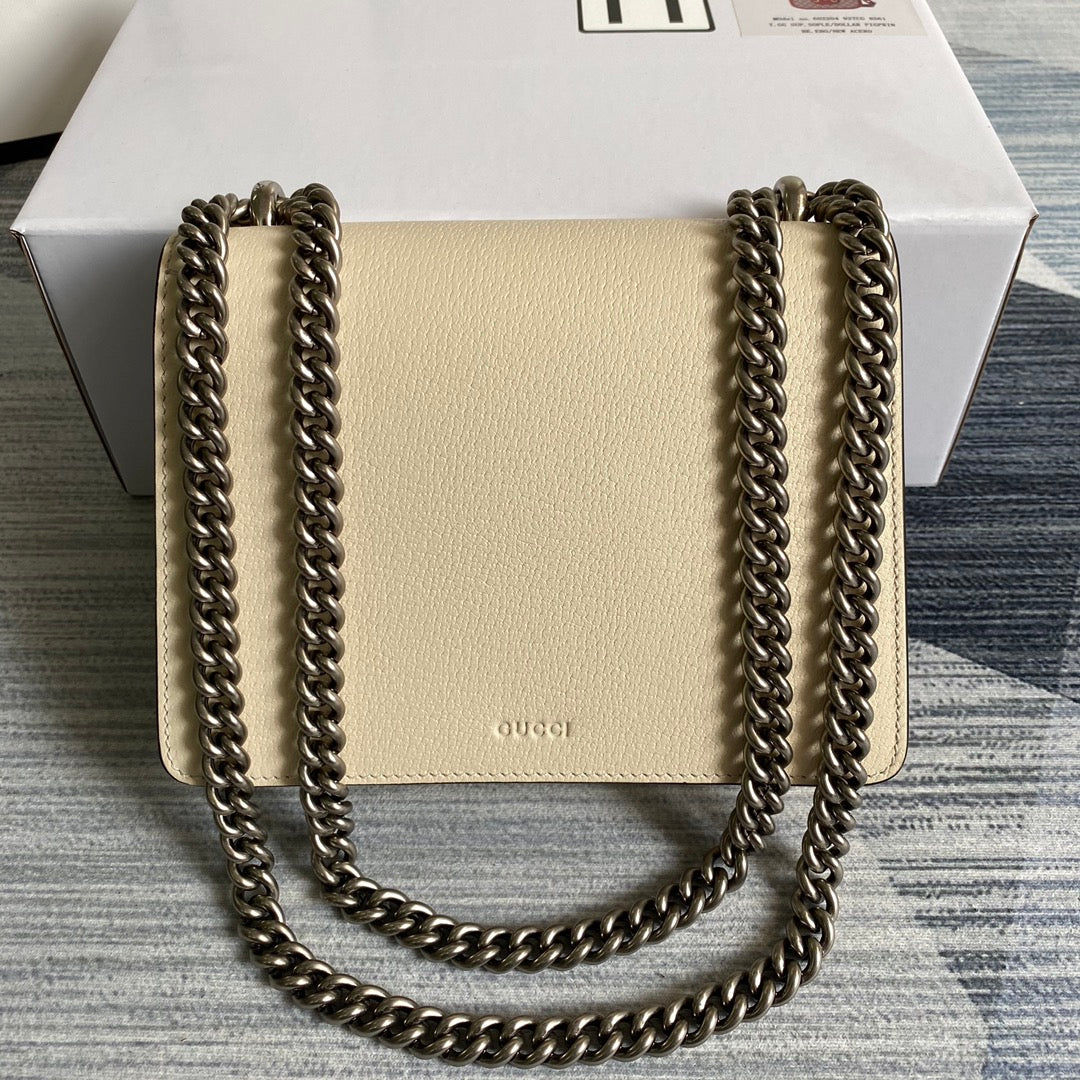 Gucci ‎‎421970 Dionysus leather mini bag beige leather