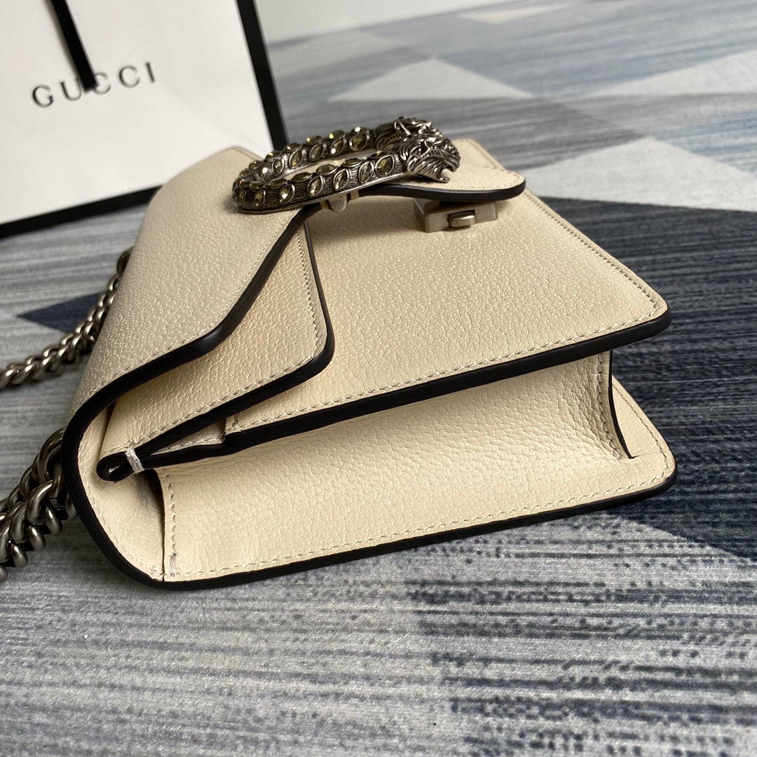Gucci ‎‎421970 Dionysus leather mini bag beige leather