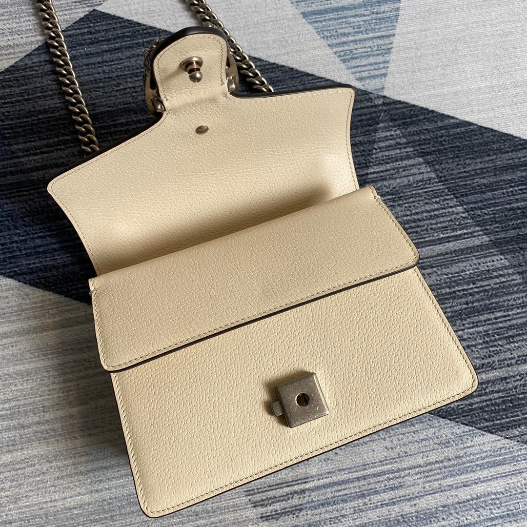 Gucci ‎‎421970 Dionysus leather mini bag beige leather