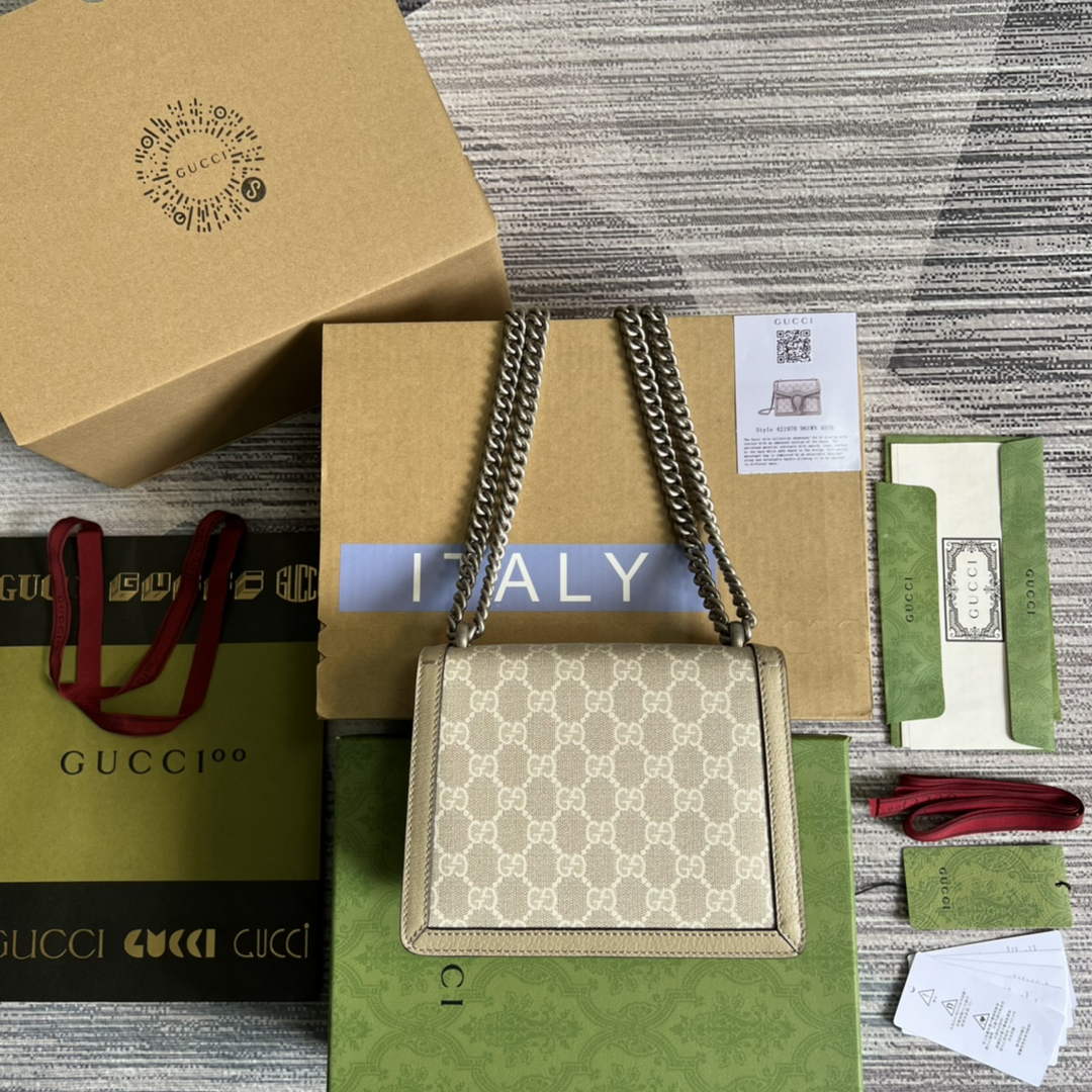 Gucci ‎‎421970 Dionysus mini bag Beige white GG Supreme canvas
