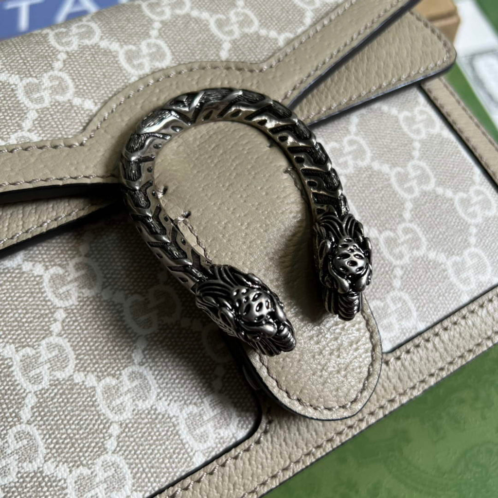 Gucci ‎‎421970 Dionysus mini bag Beige white GG Supreme canvas