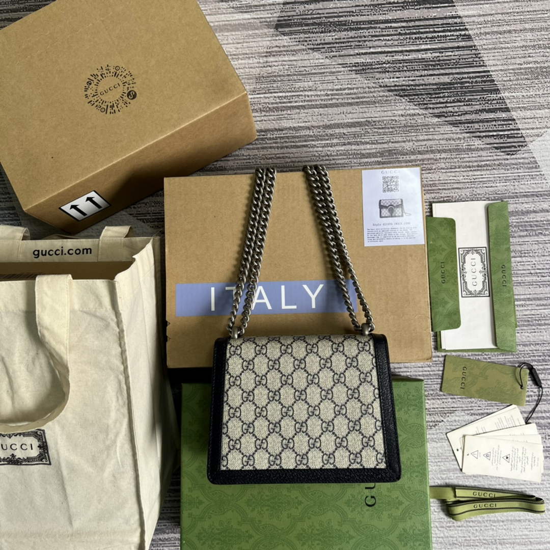 Gucci ‎‎421970 Dionysus mini bag Beige and blue GG Supreme canvas